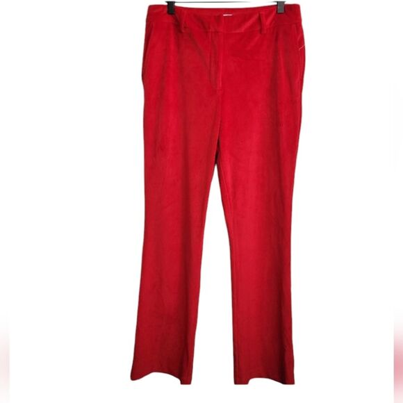 Maison d' Amelie Red Pants Woman size 8 Soft velour like Trouser NWOT - Picture 1 of 15